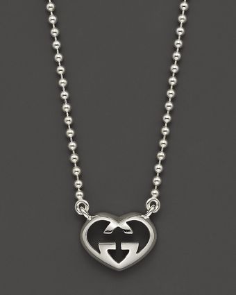 Gucci Love Britt Heart Pendant Necklace in Sterling Silver 16 - Lyst