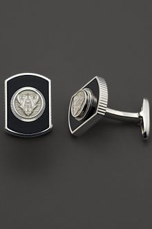 Gucci Sterling Silver and Enamel Dogtag Cuff Links - Lyst