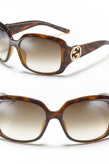Gucci Rectangle Sunglasses with New Logo Temple - Lyst
