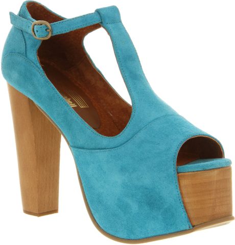 Jeffrey Campbell Foxy Heel Platform Sandals in Blue (turquoise) - Lyst
