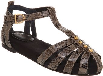Kat Maconie Nathalie Tbar Sandal Greyblk Snake - Lyst