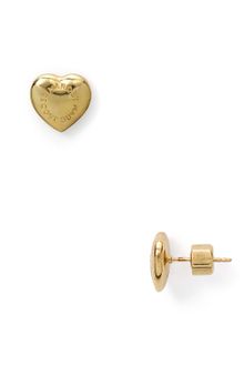 Marc By Marc Jacobs Domed Logo Heart Stud Earrings - Lyst