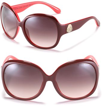  Twocolor Miss Marc Round Oversized Sunglasses 
