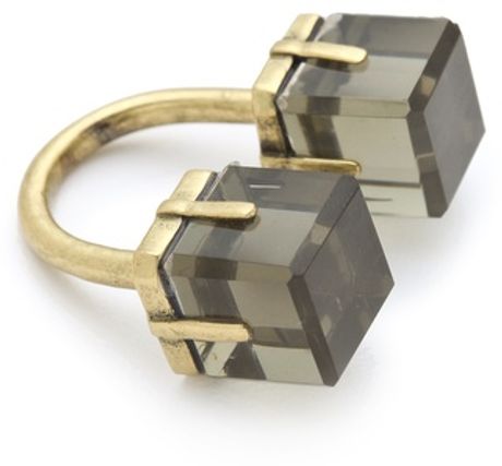 Marc By Marc Jacobs Cubes Double Vision Ring in Gold - Lyst