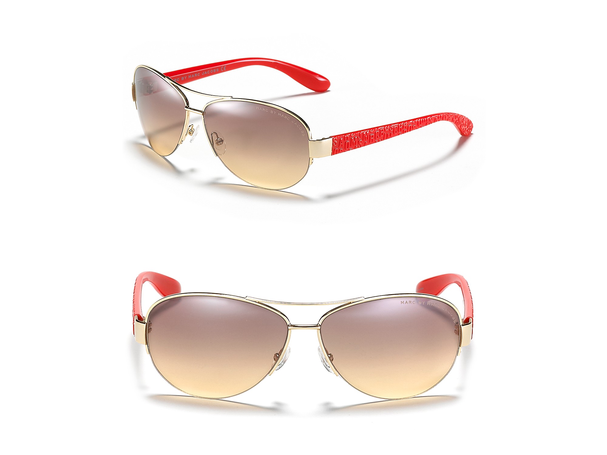 Marc By Marc Jacobs Rimless Aviator Sunglasses In Gold Gold Geranium Lyst 