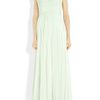 Marchesa Oneshoulder Plissé Organza Gown in Green (mint) - Lyst