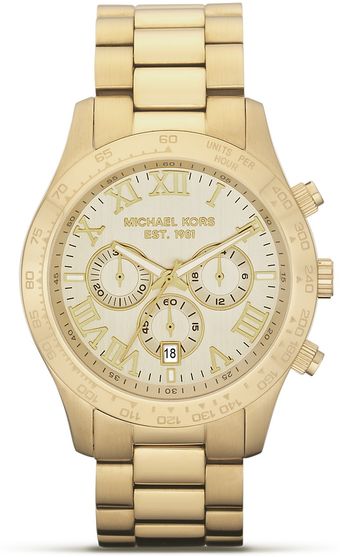 Michael Kors Round Gold Watch 45mm - Lyst