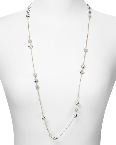 Nadri Long Rhodium Text Pavé Necklace  in Silver (rhodium) - Lyst