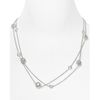 Nadri Pave Rhodium Plated Framed Station Necklace in Silver - Lyst