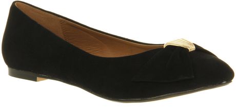 Office Marvel Bow Black Suede in Black - Lyst