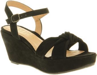  Wives Tale Wedge Black Kid Suede 
