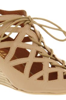 Office Wahoo Wedge Nude Leather - Lyst