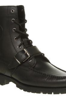Ralph Lauren Ranger Lace Strap Boot Black Leather - Lyst