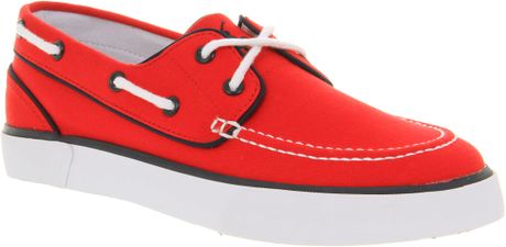 Ralph Lauren Lander Canvas Boat Shoe Rednavy Canvas in Red for Men - Lyst
