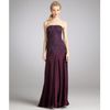 Sue Wong Plum Beaded Strapless Gown in Purple (plum) - Lyst