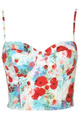 Topshop Pretty Poppy Printed Corset