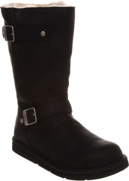 Ugg Kensington Biker Boot Black Leather in Black - Lyst