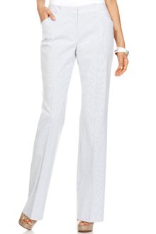 Calvin Klein Seersucker Striped Trousers - Lyst