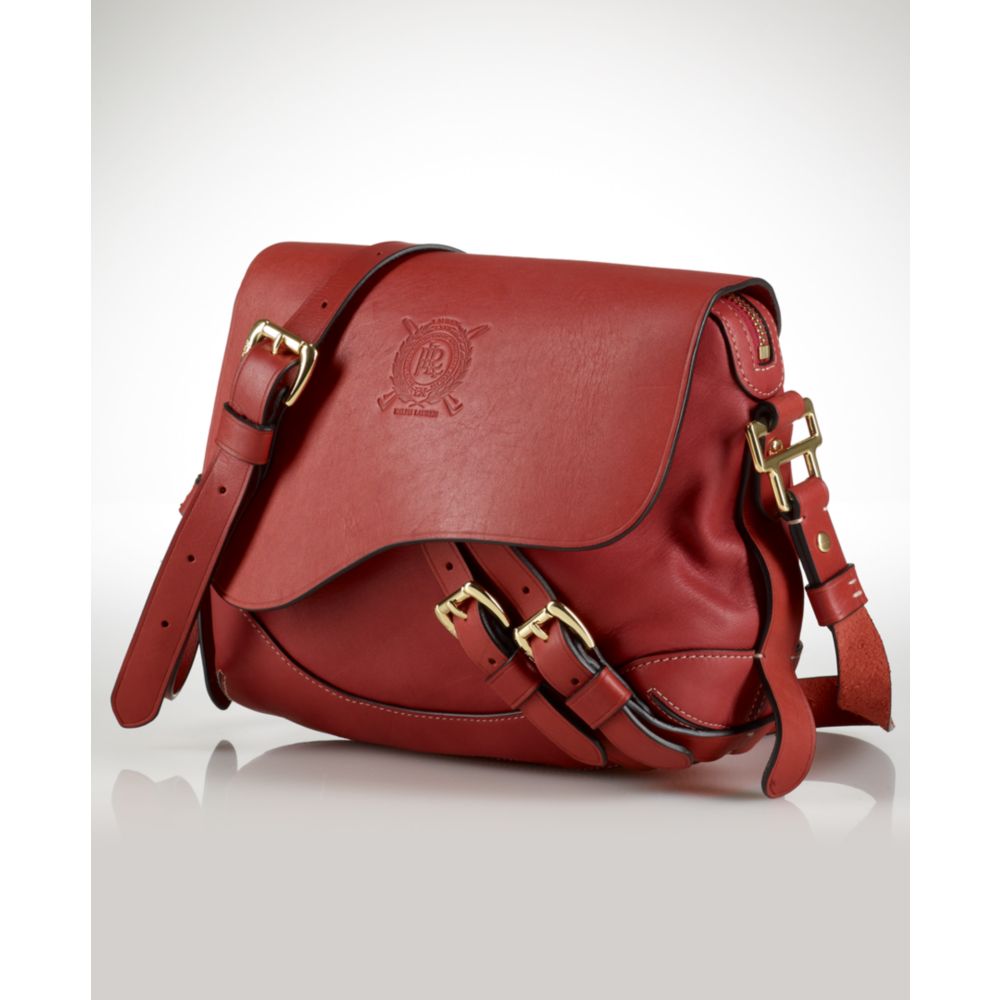 Lauren By Ralph Lauren Tremont Leather Small Crossbody Bag in Red (blood red) | Lyst