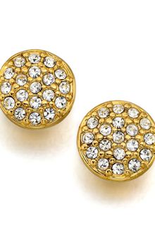 Lauren by Ralph Lauren Goldtone Mixed Metal and Crystal Accent Stud - Lyst
