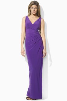 Lauren by Ralph Lauren Sleeveless Vneck Gown - Lyst