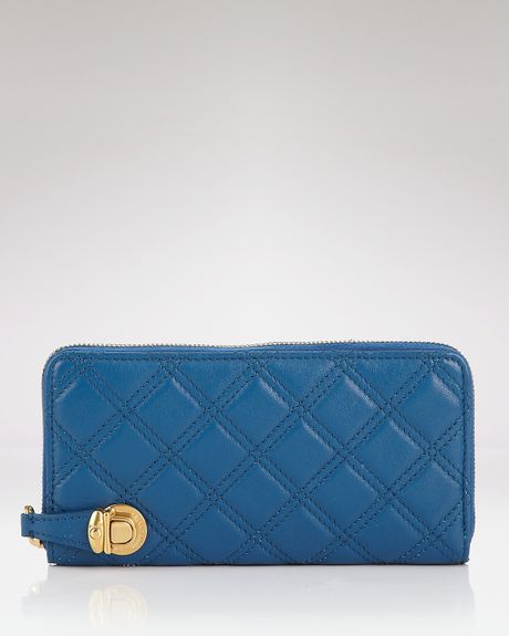 Marc Jacobs Wallet Quilted Deluxe in Blue (black w brass) - Lyst