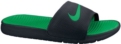 army green nike slides