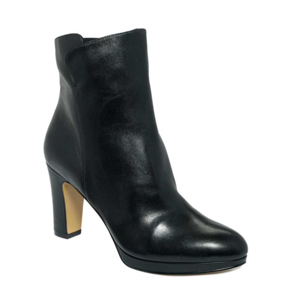 nine west black leather booties