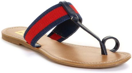 Tommy Hilfiger Lilly Thong Flat Sandals in Red (insignia blue/red) | Lyst