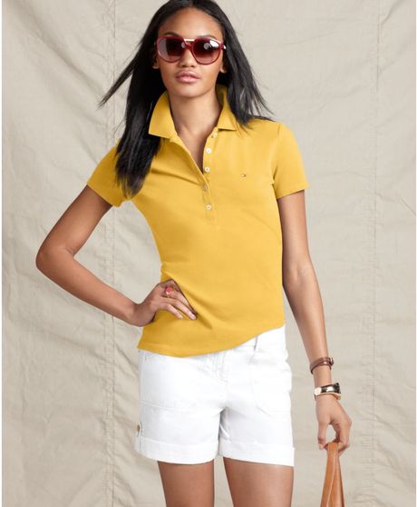 Tommy Hilfiger New Flag Short Sleeve Polo Shirt in Yellow (true yellow) - Lyst