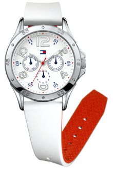 Tommy Hilfiger Womens Chronograph White Silicone Strap 40mm - Lyst