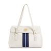 Tommy Hilfiger Pebble Leather Logo Tote in White (winter white) - Lyst