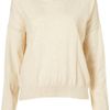 Topshop Knitted Stitch Panel Jumper in Beige (oatmeal marl) - Lyst