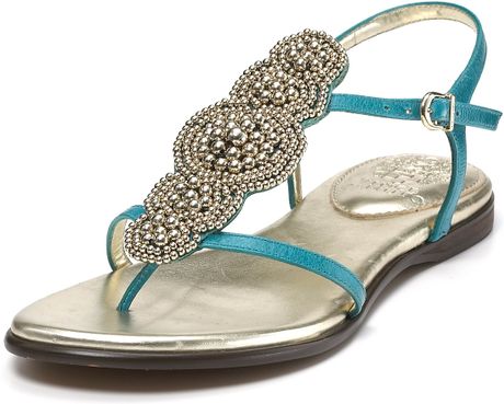 Vince Camuto Sandals Allik Beaded Flat Sandals in Blue (petal rosegold ...