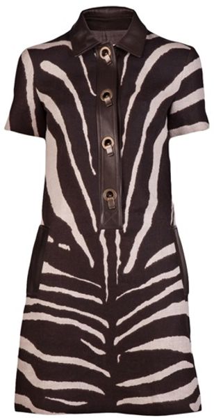 Michael Kors Zebra Shirt Dress - Lyst