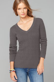 Tommy Hilfiger Jenny Long Sleeve Solid Cable Knit Sweater - Lyst