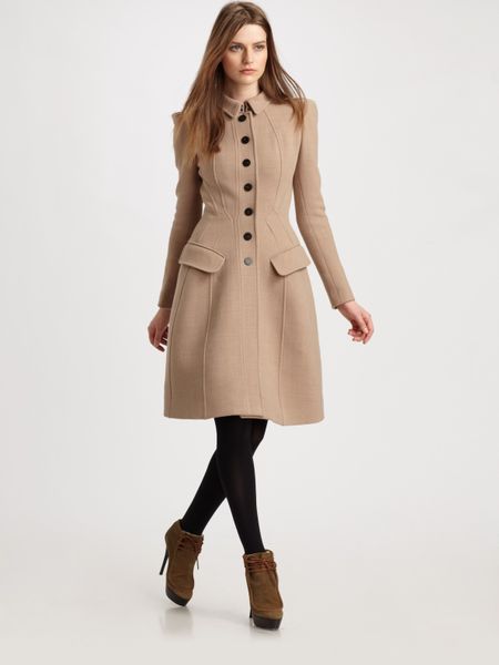 Burberry Prorsum Princess Coat in Beige (black) - Lyst