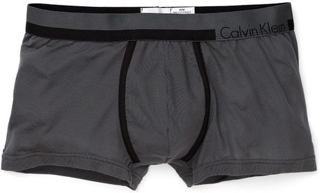 Calvin Klein Contrast Trim Trunks in Gray for Men (mink) - Lyst