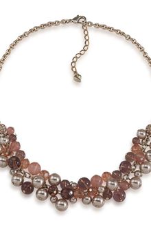 Carolee Cherry Quartz and Glass Pearl Cluster Frontal Necklace - Lyst