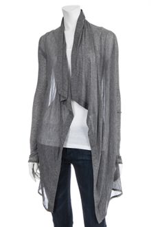 Helmut Lang Ribbed Drape Front Cardigan - Lyst