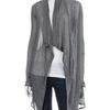 Helmut Lang Ribbed Drape Front Cardigan in Gray (grey) - Lyst