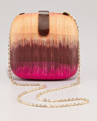  Straw Shellclasp Minaudiere 