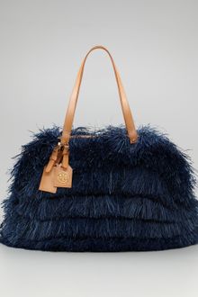 Tory Burch Runway Raffia Satchel - Lyst