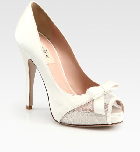 white pumps with lace