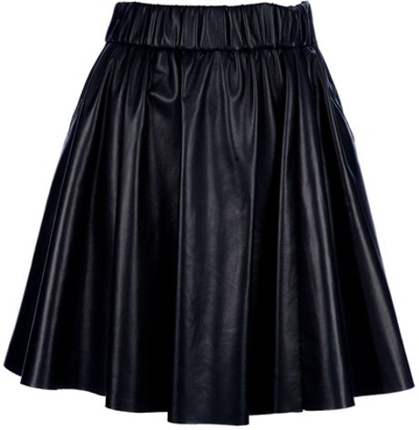 Acne Romantic Leather Skirt in Black - Lyst