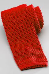 Charvet Knit Silk Tie Red