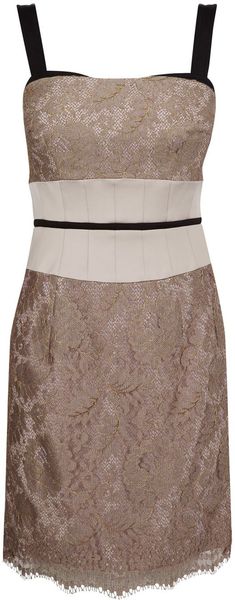 Karen Millen Lace Mini Dress - Lyst