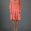 Yves Saint Laurent Vintage Lip Print Skirt Suit in Red (nude) - Lyst