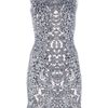 Alexander Mcqueen Jacquard Ruffle Dress in Gray (pink) - Lyst