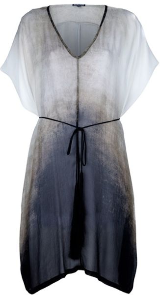 Ann Demeulemeester Dégradé Hooded Dress - Lyst